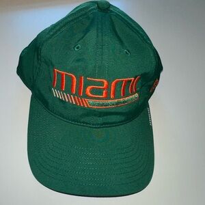 Adidas “Miami” University of Miami Hat Green Orange One Size Adjustable Back